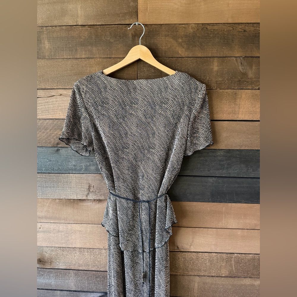 Vintage Brown Patterned Midi Dress - Picture 7 of 10